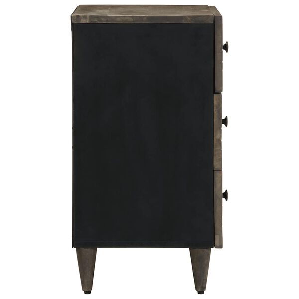 vidaXL Mesita de noche madera maciza de mango gris claro 50x33x60 cm