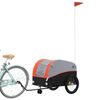 vidaXL Remolque para bicicleta hierro negro y naranja 45 kg