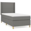 vidaXL Cama box spring con colch&oacute;n tela gris oscuro 90x200 cm