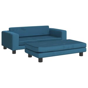 vidaXL Cama para perros con extensi&oacute;n terciopelo azul 100x50x30 cm
