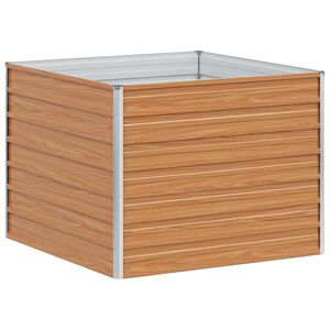 vidaXL Arriate elevado Marr&oacute;n Claro 100 x 100 x 77 cm
