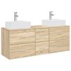 vidaXL Juego de Muebles de Ba&ntilde;o 3 uds. Roble Sonoma 129 x 41 x 79,5 cm