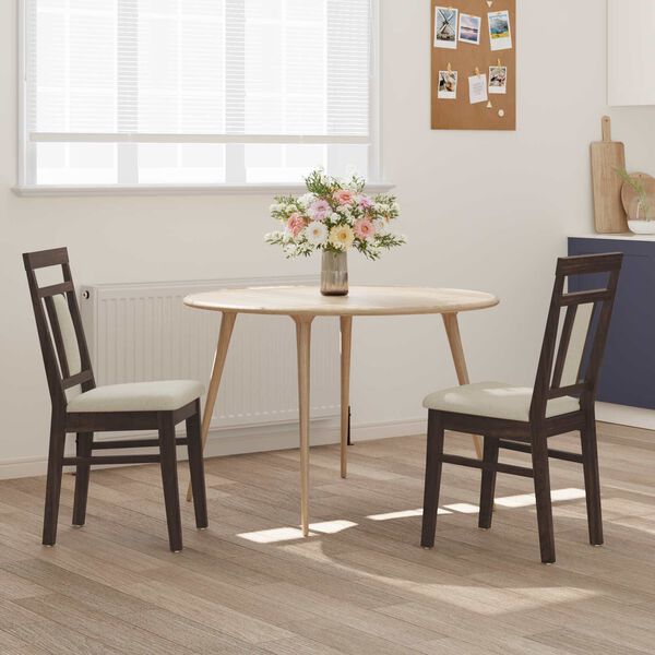 vidaXL Silla de comedor 2 pcs Marr&oacute;n claro y claro