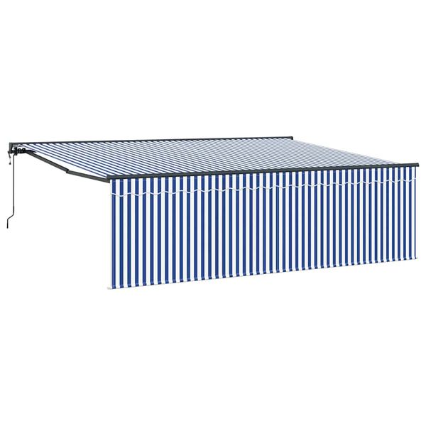 vidaXL Toldo Retr&aacute;ctil Azul y 400 x 300 cm Poli&eacute;ster y Aluminio