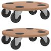 vidaXL Soportes con ruedas 2 uds madera de ingenier&iacute;a redondo