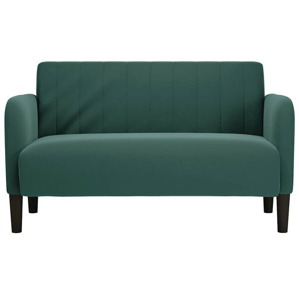 vidaXL Sofá Loveseat verde oscuro 109 cm terciopelo