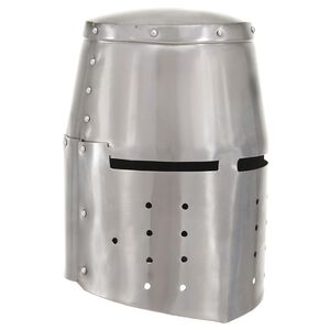 vidaXL Casco de caballero medieval antiguo r&eacute;plica LARP acero plateado