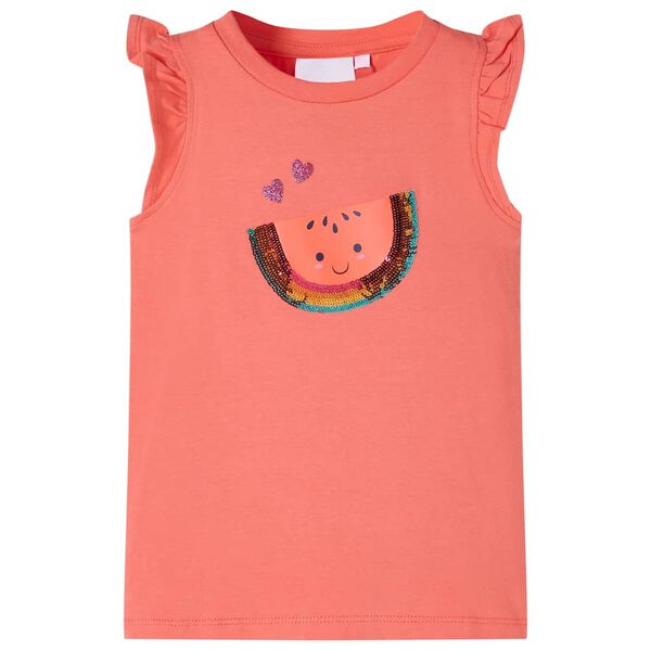 Camiseta infantil de manga volante coral 92