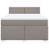 vidaXL Cama box spring con colch&oacute;n tela gris taupe 140x200 cm