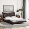 vidaXL Cama con colch&oacute;n Hvar tela marr&oacute;n oscuro 140x190 cm