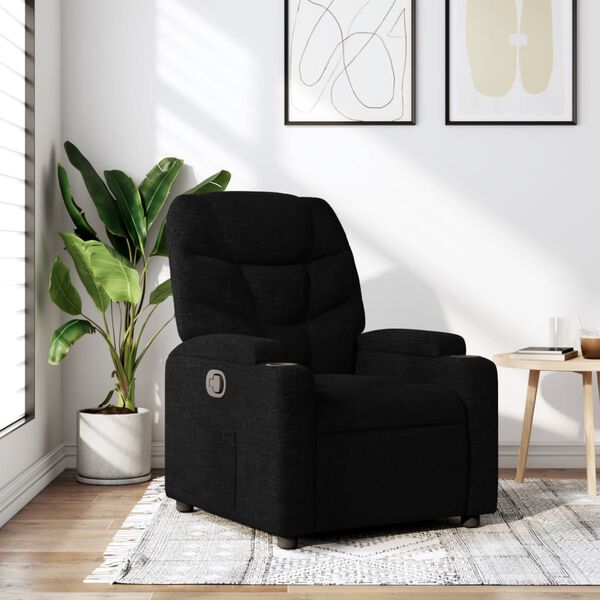 vidaXL Sill&oacute;n reclinable de tela negra