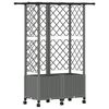 vidaXL Cama elevada con trellis y techo Gris Claro 124 x 40 x 142 cm