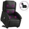 vidaXL Sill&oacute;n de masaje elevable el&eacute;ctrico cuero aut&eacute;ntico negro