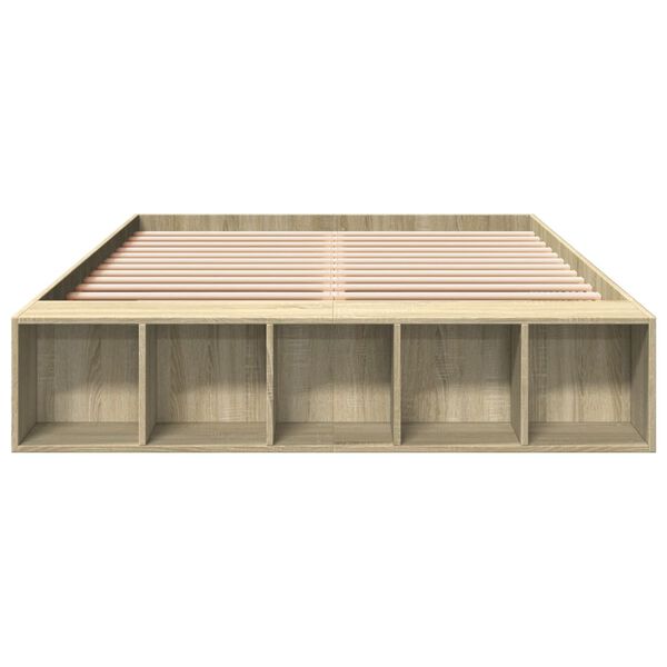 vidaXL Estructura de cama madera de ingenier&iacute;a roble Sonoma 160x200 cm
