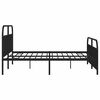 vidaXL Estructura cama sin colch&oacute;n con estribo metal negro 200x200 cm