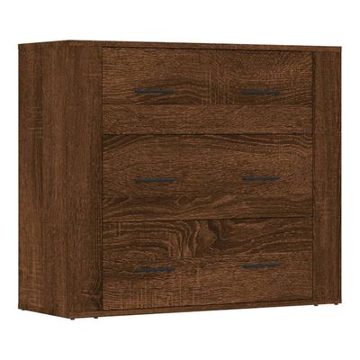 vidaXL Aparadores 3 piezas madera contrachapada marrón roble
