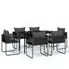 vidaXL Juego de comedor de jard&iacute;n 7 piezas negro