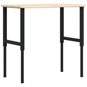 vidaXL Banco de trabajo rectangular madera maciza 100x60x(71,5-98) cm