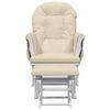 vidaXL Sillón de lactancia con taburete tela blanco crema