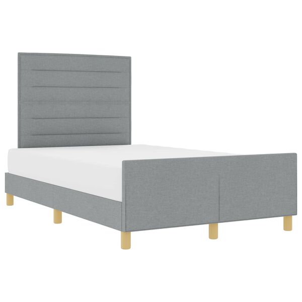 vidaXL Estructura de cama con cabecera Gris claro 140 x 190 cm tela