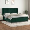 vidaXL Cama box spring con colch&oacute;n terciopelo verde oscuro 160x200 cm