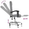 vidaXL Silla de oficina reclinable de tela gris claro