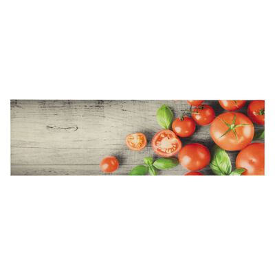 vidaXL Alfombra de cocina lavable terciopelo tomates 45x150 cm