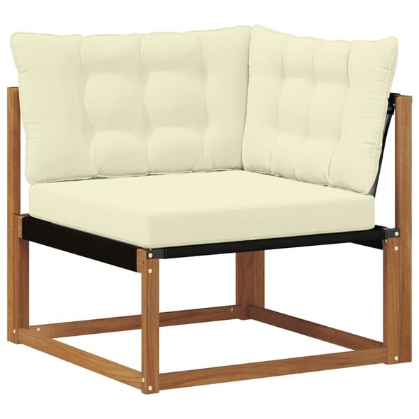 vidaXL Conjunto de sof&aacute;s de exterior con coj&iacute;n 6 pcs Natural y Crema