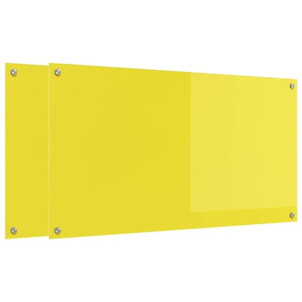 vidaXL Salpicadero de cocina 2 pcs Amarillo 110 x 60 cm