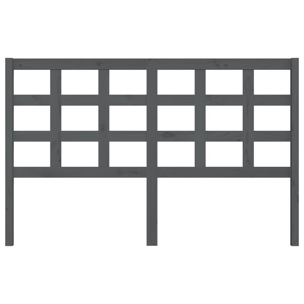 vidaXL Cabecero de cama madera maciza de pino gris 156x4x100 cm