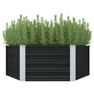 vidaXL Jardinera elevada acero galvanizado gris antracita 129x129x45cm