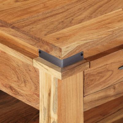 vidaXL Mesa de centro de madera maciza de acacia 110x52x45 cm