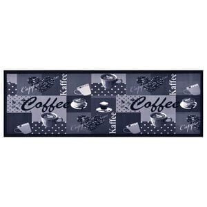 vidaXL Alfombra de cocina lavable Coffee azul 60x180 cm