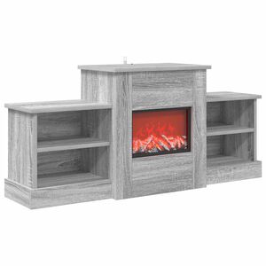 vidaXL Chimenea el&eacute;ctrica Sonoma gris 110 x 30 x 50 cm