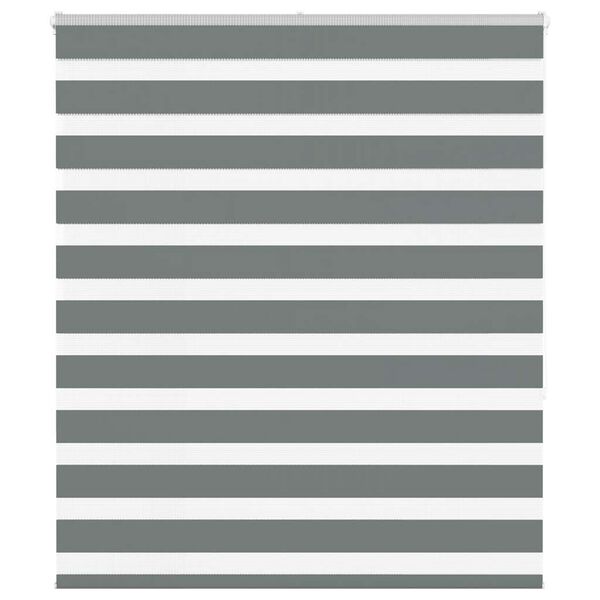 vidaXL Estor cebra gris oscuro tejido ancho 115,9 cm poli&eacute;ster