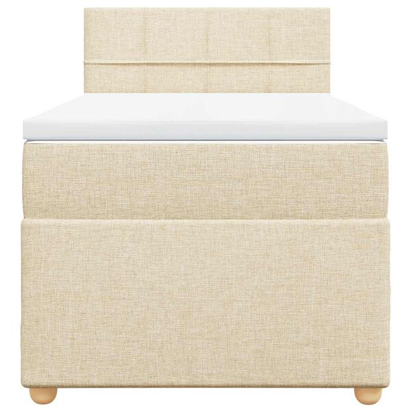 vidaXL Cama box spring con colch&oacute;n tela color crema 80x200 cm