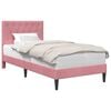 vidaXL Estructura de cama con cabecera Rosa 90 x 190 cm Terciopelo