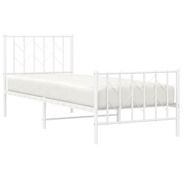 vidaXL Estructura cama sin colchón con estribo metal blanco 80x200 cm