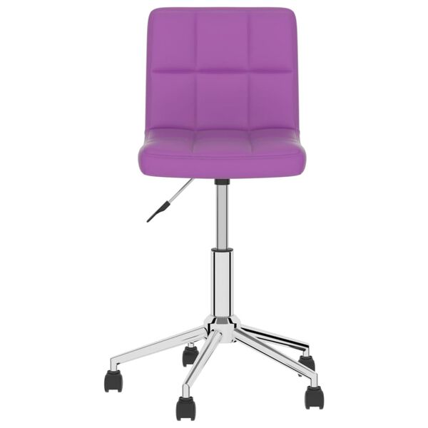 vidaXL Sillas de comedor giratorias 4 unidades cuero sint&eacute;tico morado