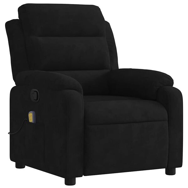 vidaXL Sill&oacute;n de masaje reclinable de terciopelo negro