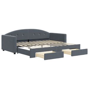 vidaXL Sof&aacute; cama nido con cajones terciopelo gris oscuro 90x200 cm