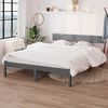 vidaXL Estructura de cama sin colch&oacute;n madera maciza gris 140x200 cm