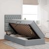 vidaXL Cama con almacenamiento y colch&oacute;n Gris Claro 100 x 200 cm