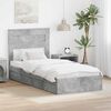 vidaXL Cama con almacenamiento con cabecera Gris Concreto 90 x 190 cm