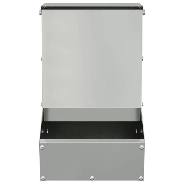 vidaXL Comedero para Conejos Plateado 17,5 x 26 x 28,5 cm