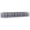 vidaXL Perrera de exterior con tejado acero 15,02 m&sup2;