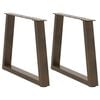 vidaXL Patas para mesa de centro en forma de V (2 unidades, acero natural, 70 x 42-43,3 cm)