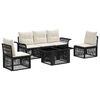 vidaXL Conjunto de sof&aacute;s de jard&iacute;n 6 uds. Negro y Blanco Crema