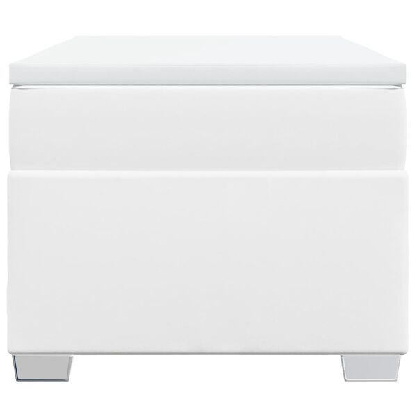 vidaXL Cama box spring con colch&oacute;n cuero sint&eacute;tico blanco 100x200 cm