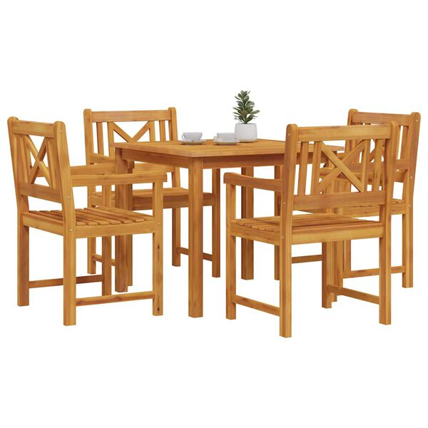 vidaXL Conjunto de Comedor de Jard&iacute;n 5 pcs Marr&oacute;n